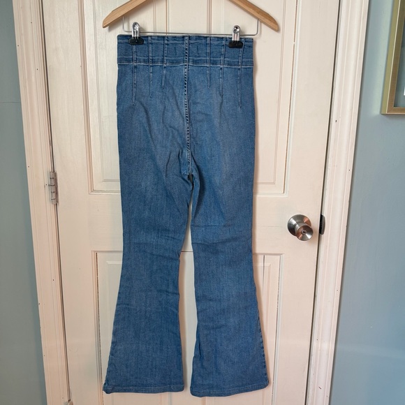 Free People We the Free Jayde Flare Jeans 28 Retro High Rise Hippie Bohemian - Picture 10 of 13
